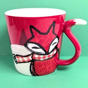 Red Starbucks 2016 Fox Tail 12oz Holiday Christmas Mug Cup